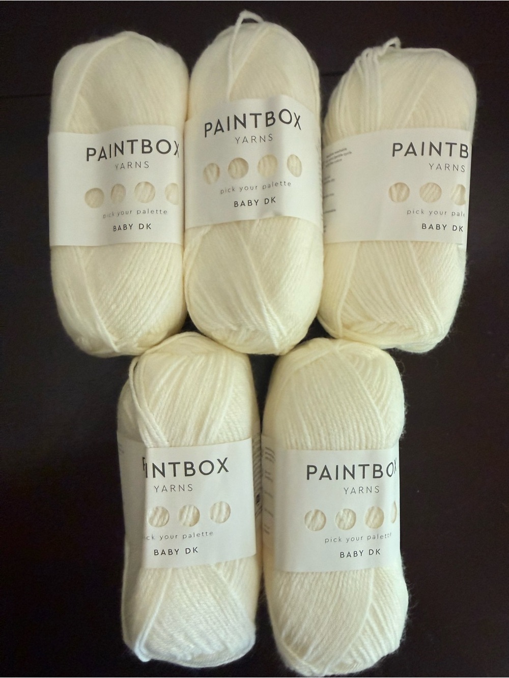Paintbox Yarns Baby DK Soft Cream Yarn - 5 skeins of Champagne White
